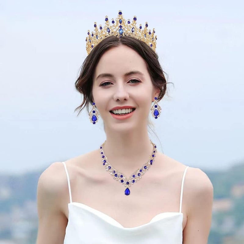 Kamirola Tiaras and Crowns for Women,Tiaras Earrings Necklace, Crystal Bridal Jewelry Set, Costume Party Halloween Prom Pageant Jewelry for Women (TR28) - Image 4